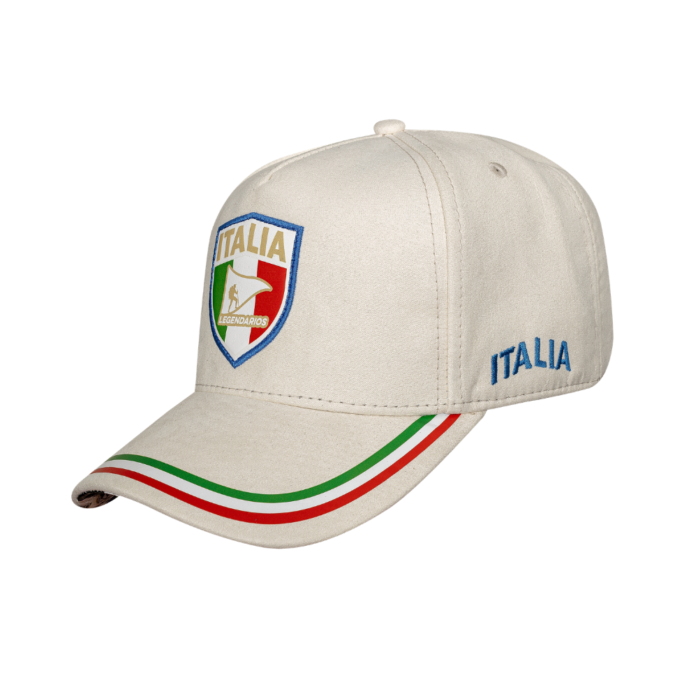 Italia Suede Snapback Cap - White