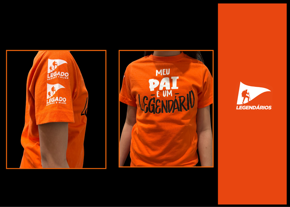 Playeras Ninos Meu Pai e um Legendario Naranja