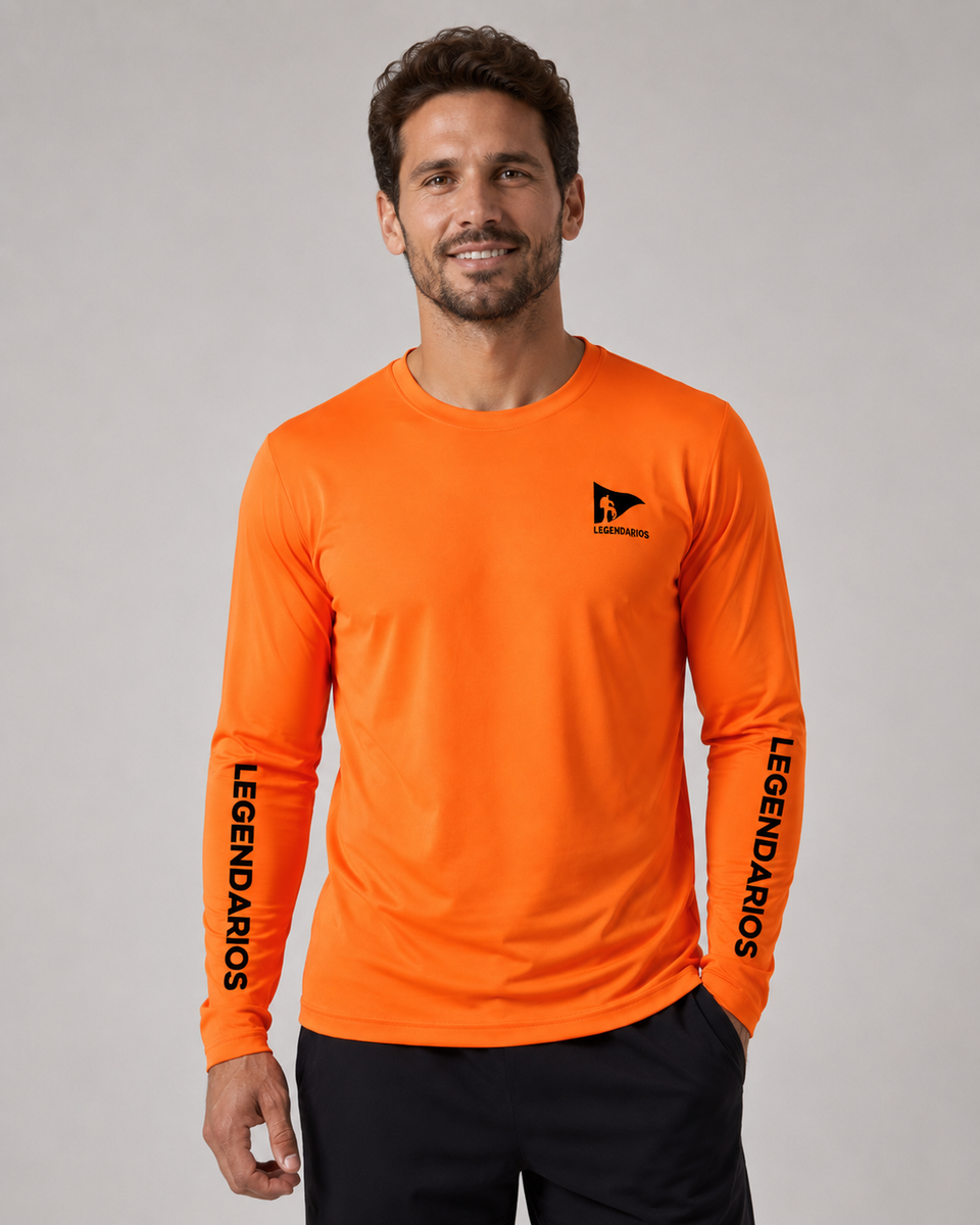 Dry Fit Long Sleeve Orange Men's T-shirt (LGDF)
