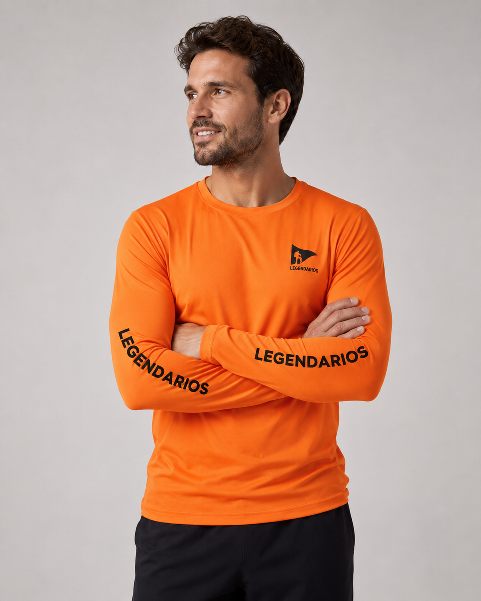Dry Fit Long Sleeve Orange Men's T-shirt (LGDF)