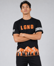 T-Shirt Mountain Print - Men's Black