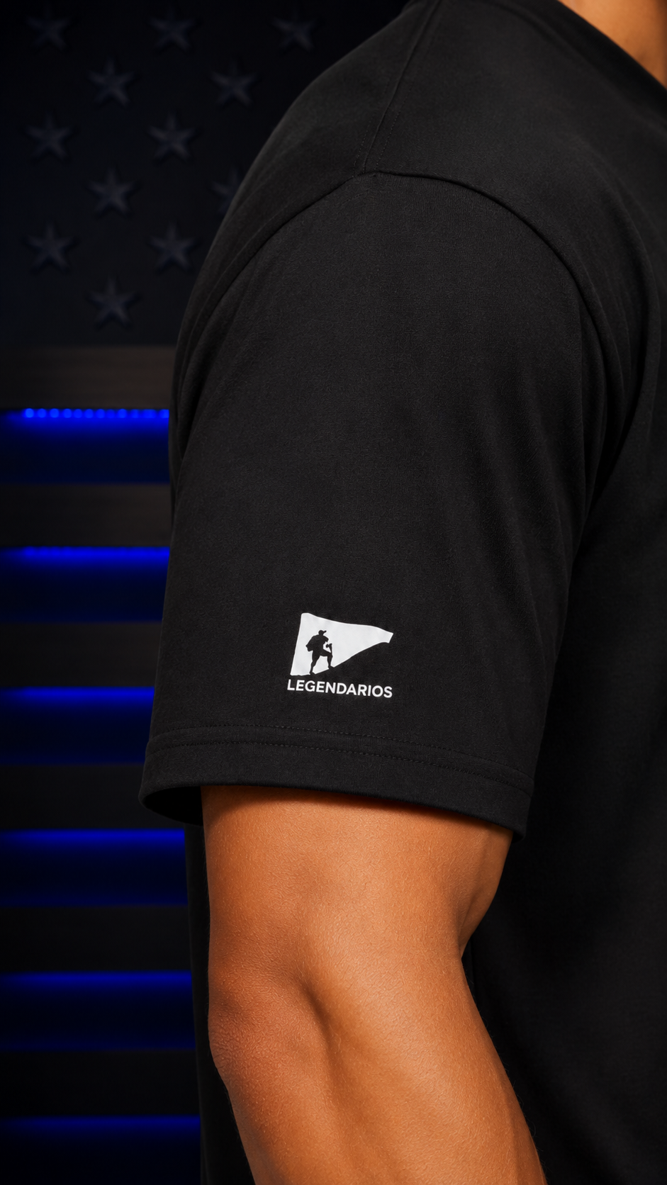 USA Stars Black T-Shirt