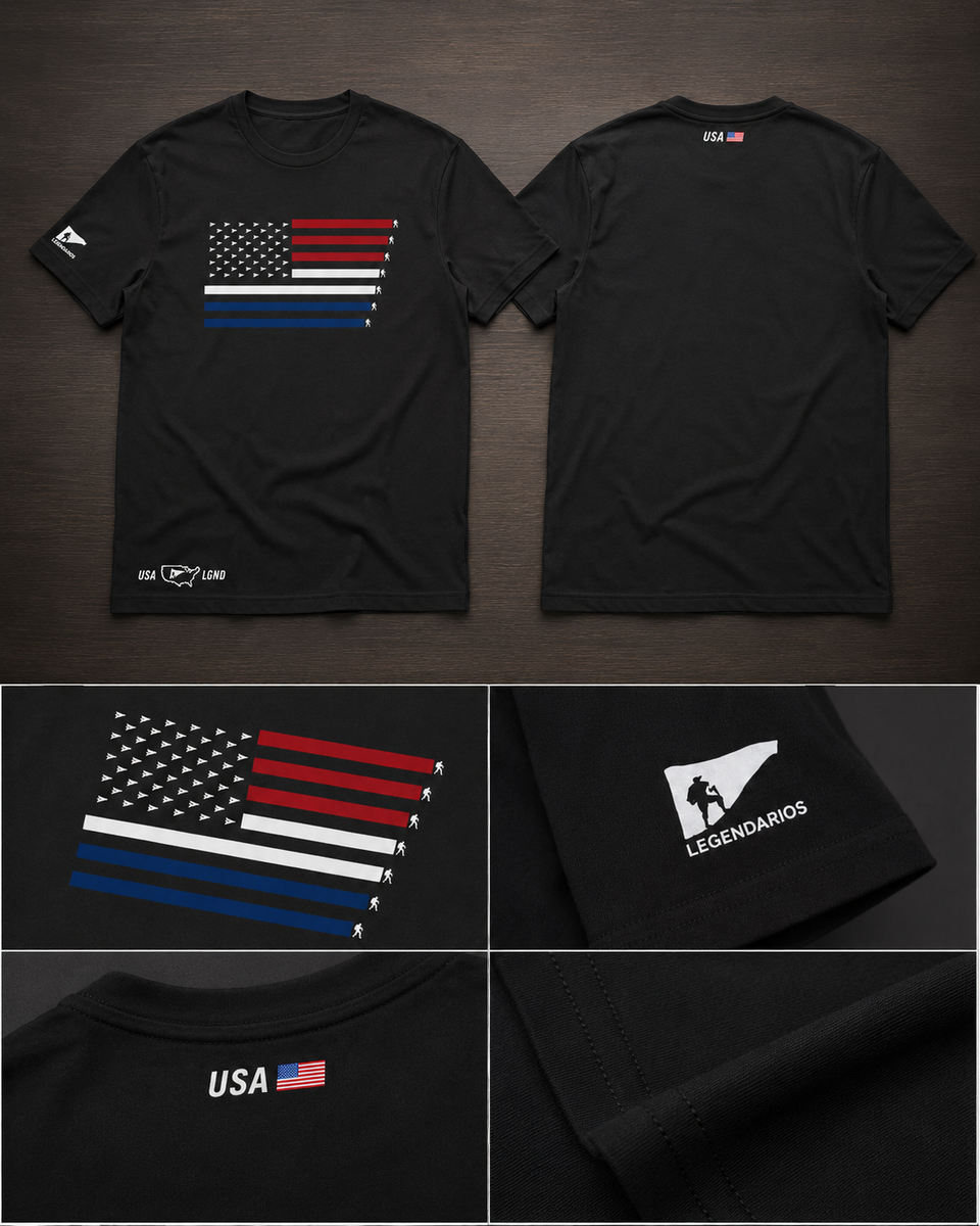 USA Stars Black T-Shirt