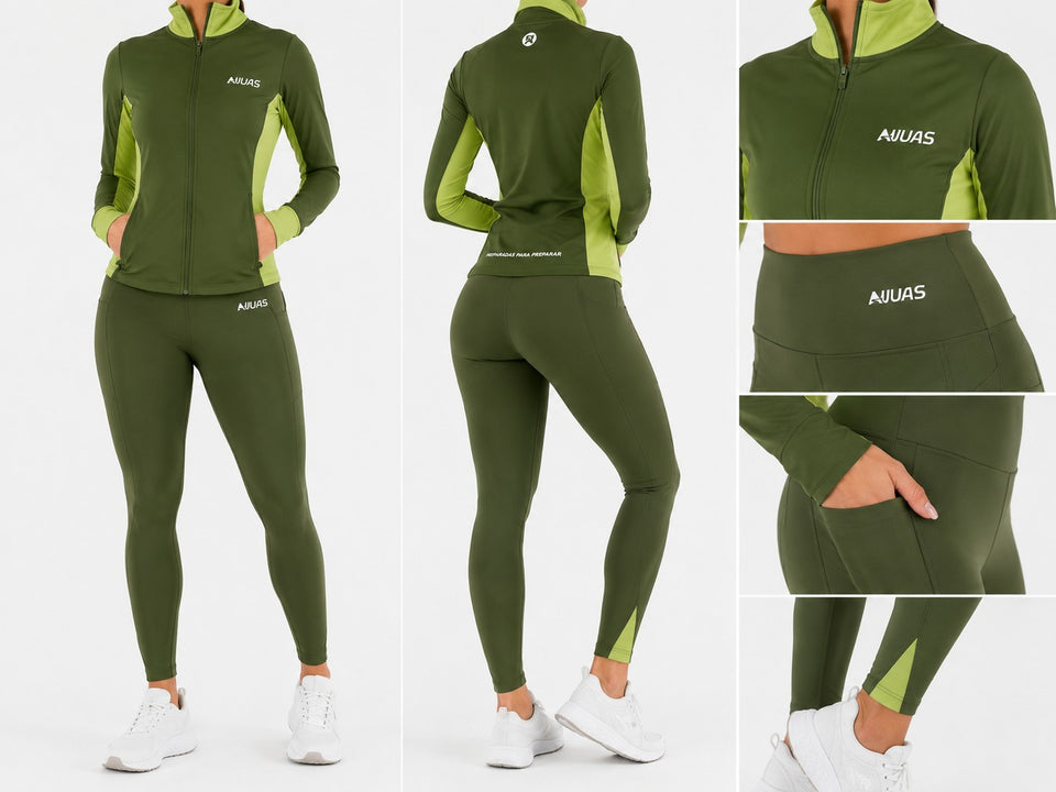 NUVAS LIME LEGGINGS y YOGA LIME JACKET