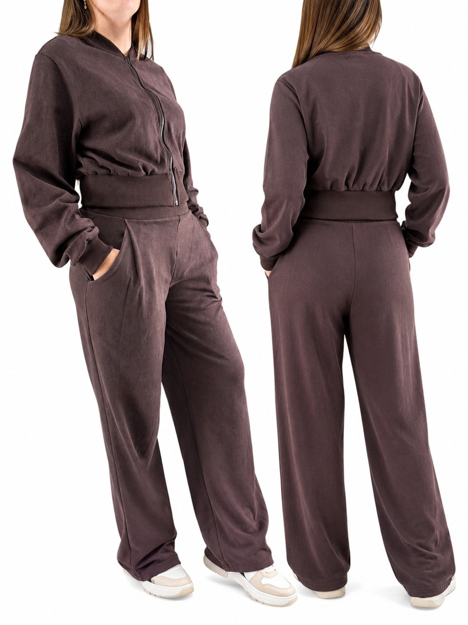 - NUVAS BROWN SWEAT JACKET   y  SWEAT PANTS