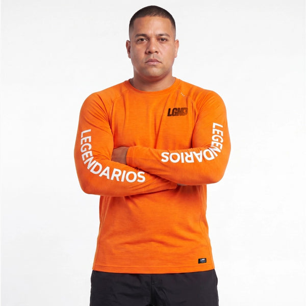T-Shirt Dry-Fit New Collection - Orange Long Sleeve