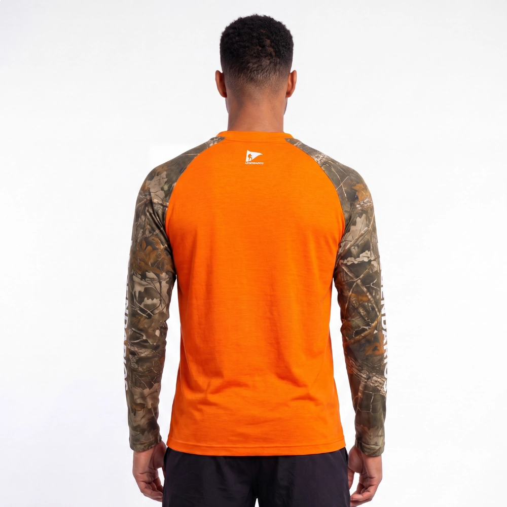 Dry-Fit T-Shirt with Camouflage Sleeves - Orange