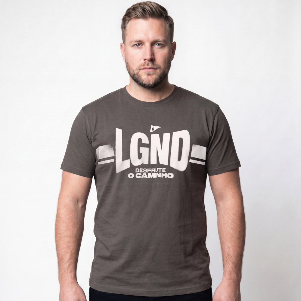 T-Shirt Enjoy the Journey Print Gray