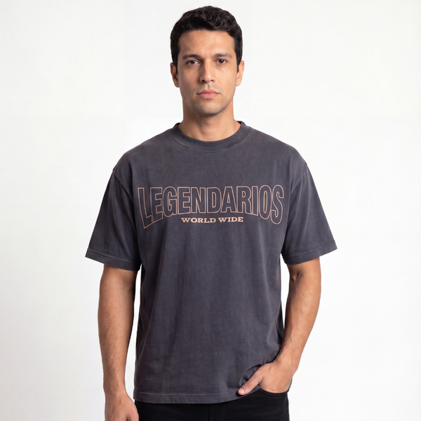 T-Shirt World Wide Print Gray