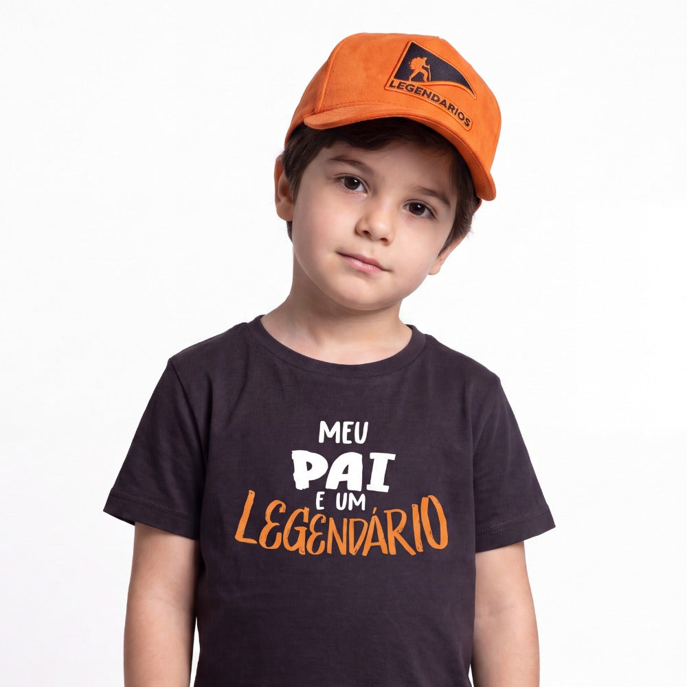 CAP Kids Snapback Suede - Orange/Black Logo