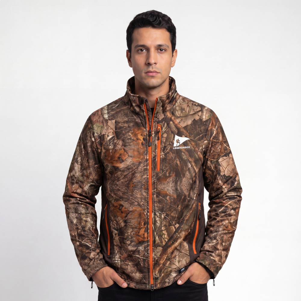 Windbreaker Jacket Camouflage Print Brown