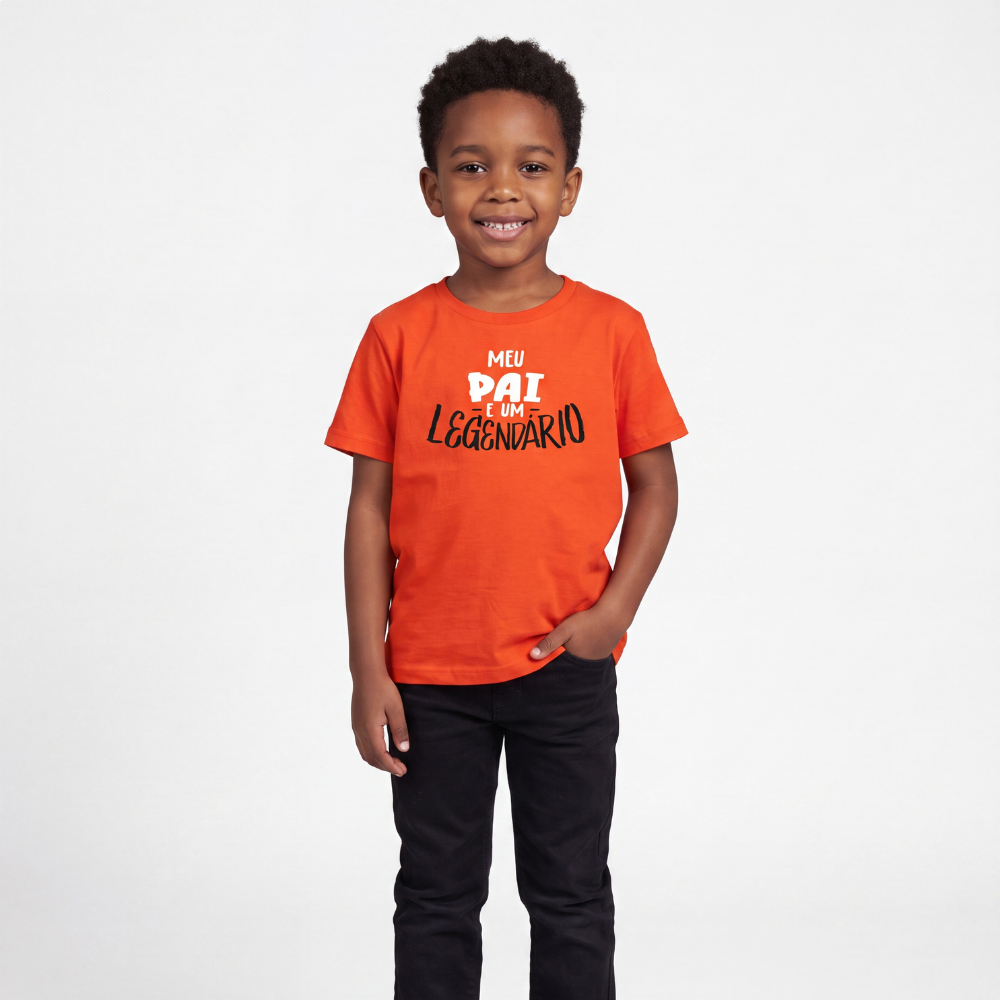 Kids T-Shirt My Dad is a LGND - Orange