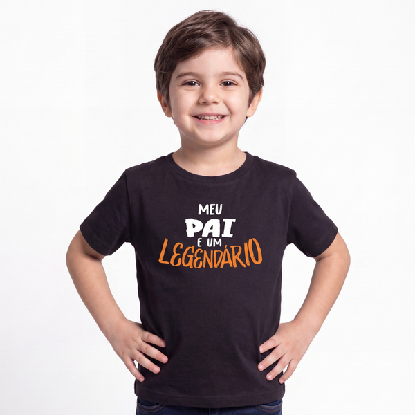 Kids T-Shirt My Dad is a LGND - Black 2