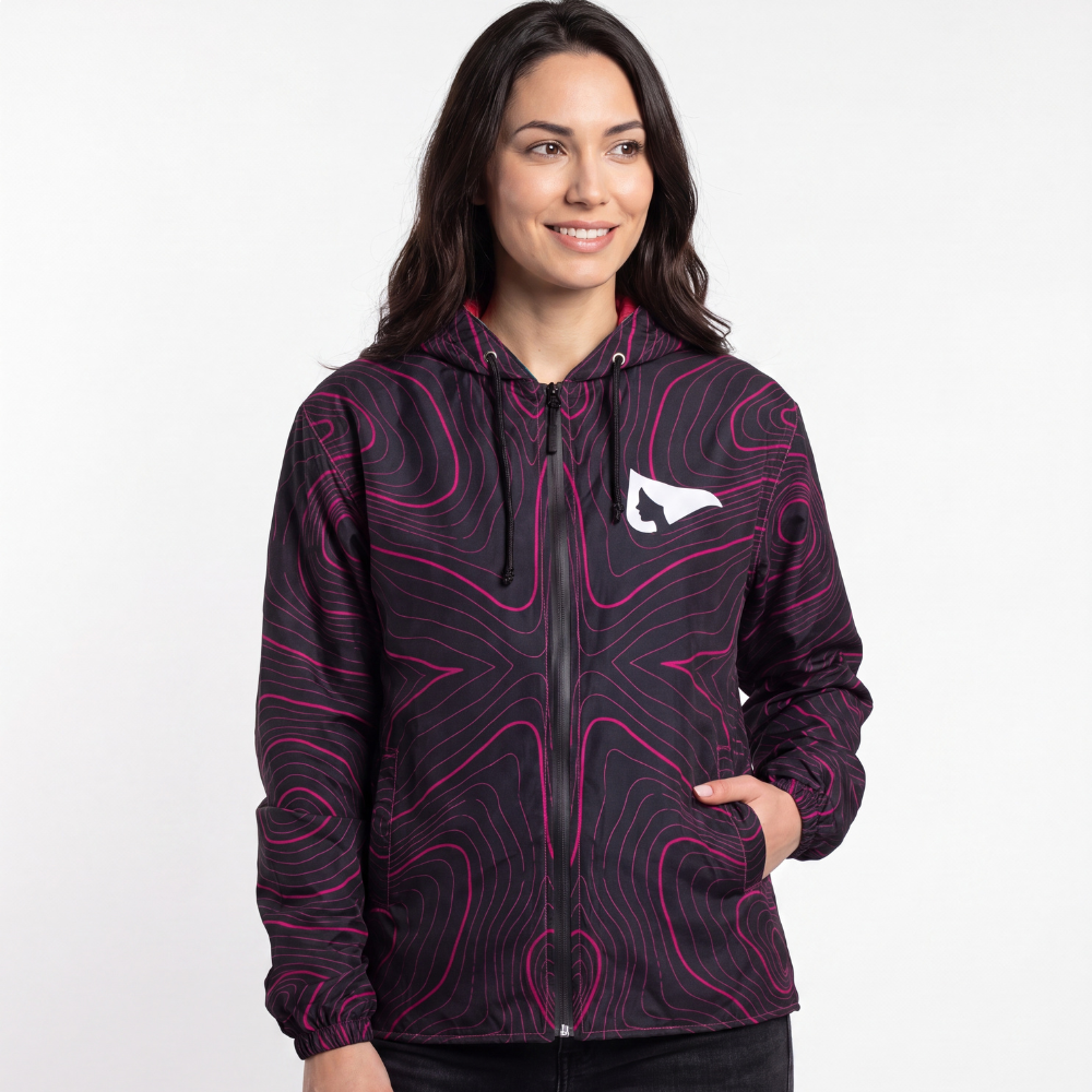 Outerwear Women's Windbreaker - Black/Pink