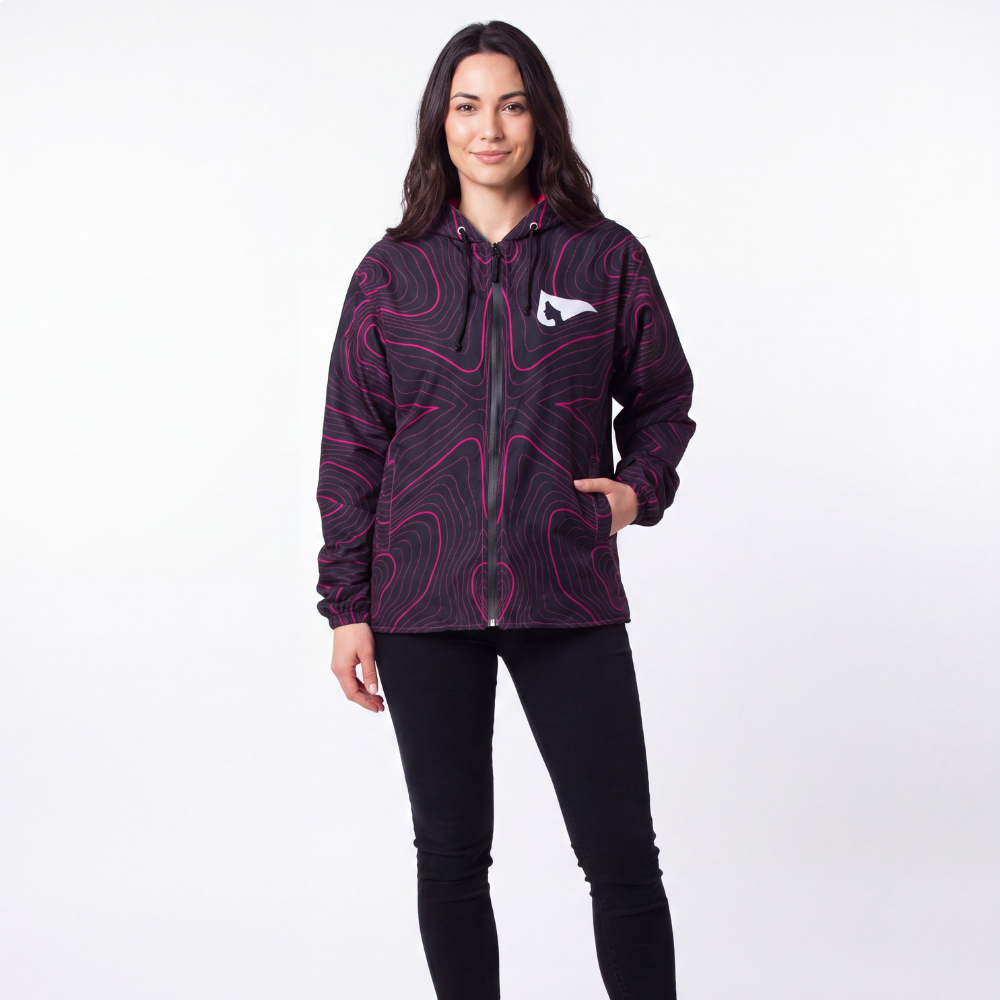 Outerwear Women's Windbreaker - Black/Pink