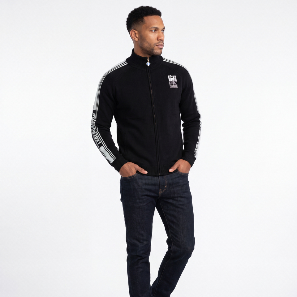 NEW WHITE STRIPED BLACK JACKET (LGF)